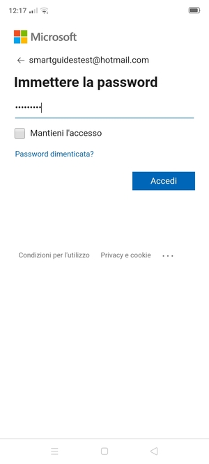 Inserisci la tua password e seleziona Accedi