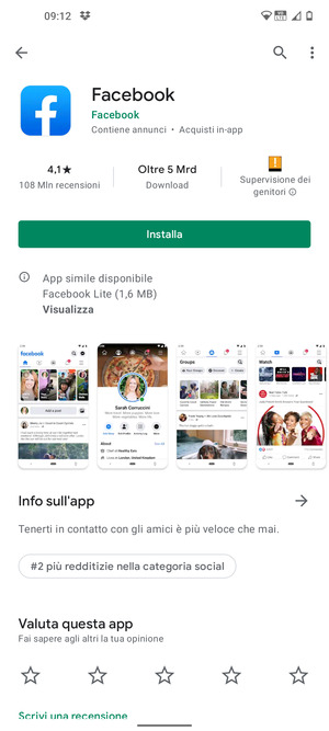 Seleziona Installa