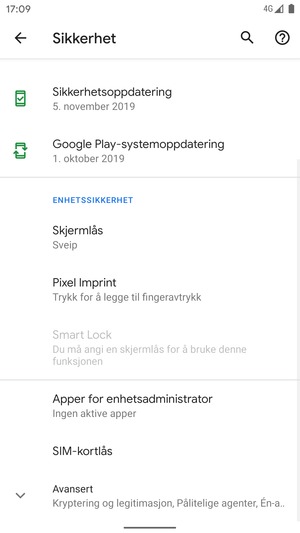Bla til og velg SIM-kortlås