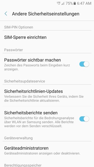 Wählen Sie SIM-Sperre einrichten
