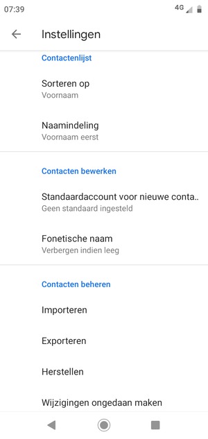 Scroll naar en selecteer Importeren