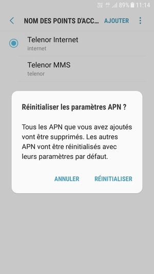 Sélectionnez RÉINITIALISER