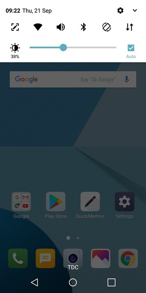 Select the v button
