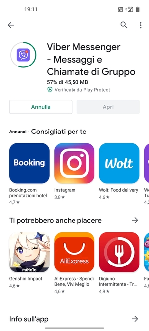 Attendi il completamento del processo di installazione