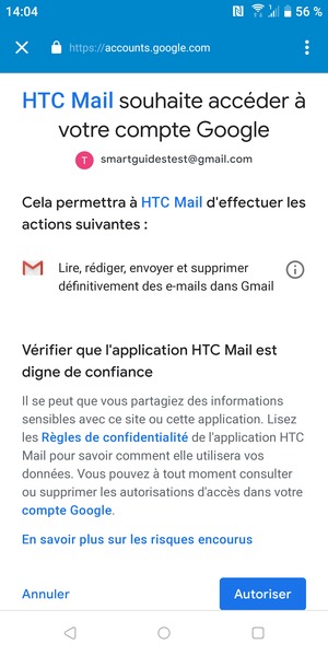 Sélectionnez Autoriser