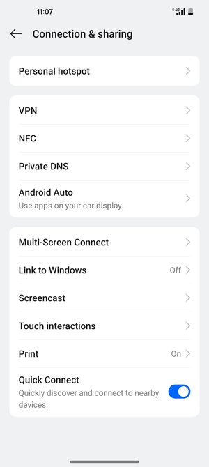 Select Personal hotspot