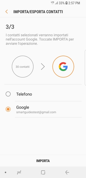 Seleziona IMPORTA