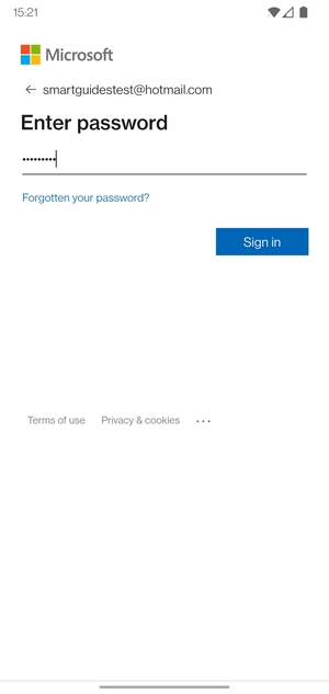 Enter your password and select Sign in