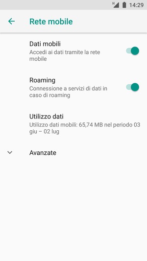 Attiva o disattiva Roaming