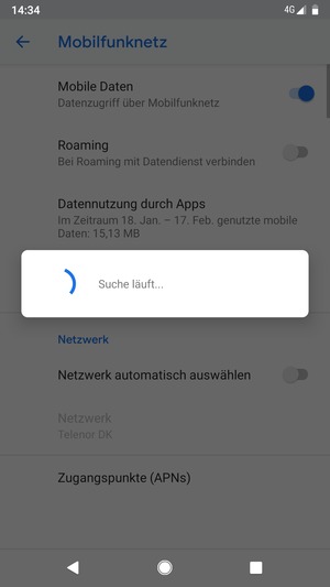 Warten Sie, bis die Suche abgeschlossen ist