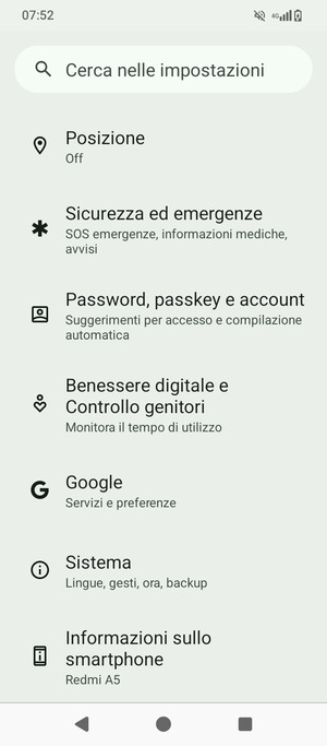 Scorri e seleziona Sistema