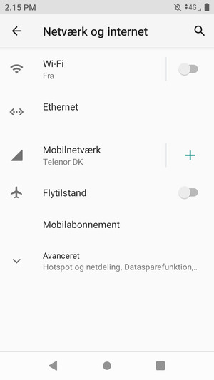 Vælg Mobilnetværk