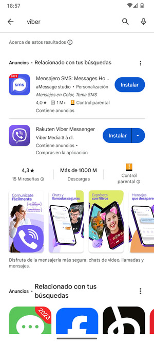 Seleccione la aplicación