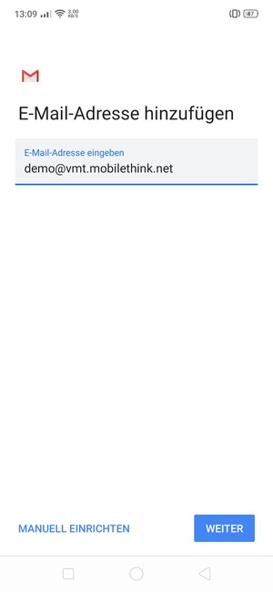 Geben Sie Ihre E-Mail-Adresse ein und wählen Sie WEITER
