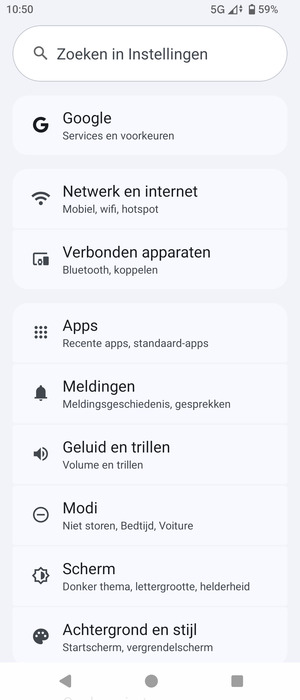 Selecteer Netwerk en internet