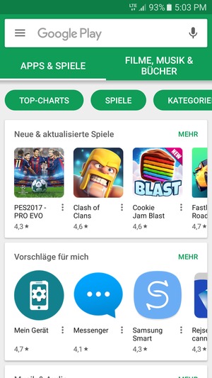 Wählen Sie die Suchleiste