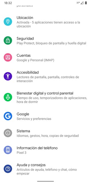 Desplácese y seleccione Sistema