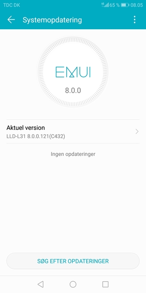 Hvis din telefon er opdateret, vil du se følgende skærmbillede