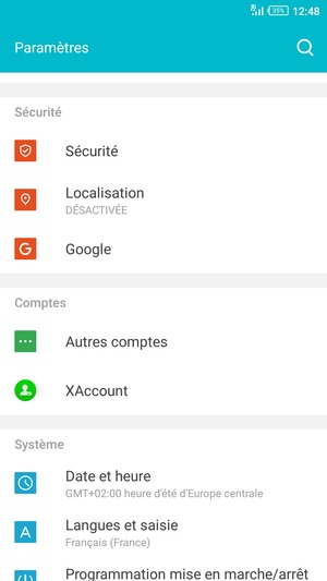 Faites défiler et sélectionnez Sécurité