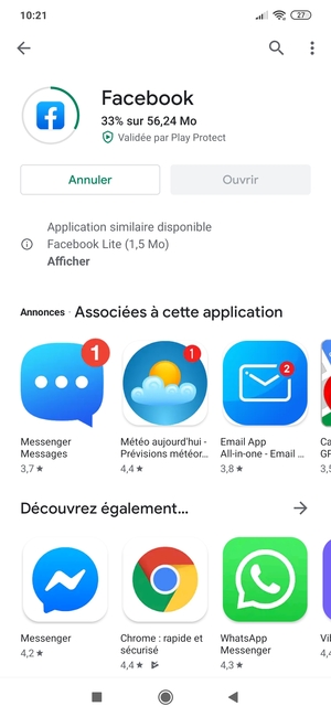 Veuillez attendre la fin de la procédure d'installation