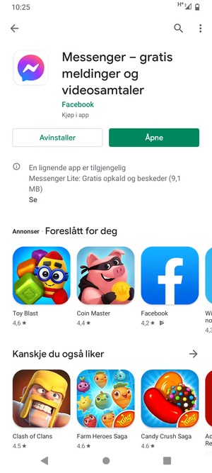 Velg Åpne