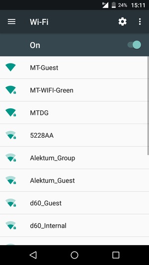 Select the wireless network you want to connect to