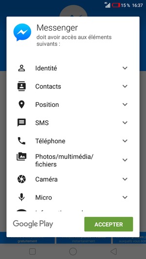 Sélectionnez ACCEPTER