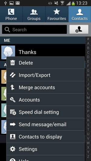 Select Import/Export