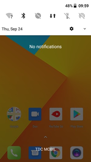 Slide down the top menu again