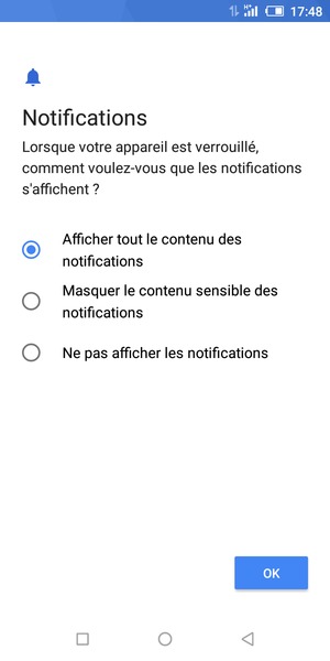 Sélectionnez votre option préférée et sélectionnez OK