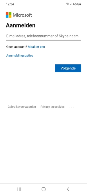 Voer uw Hotmail adres in en selecteer Volgende