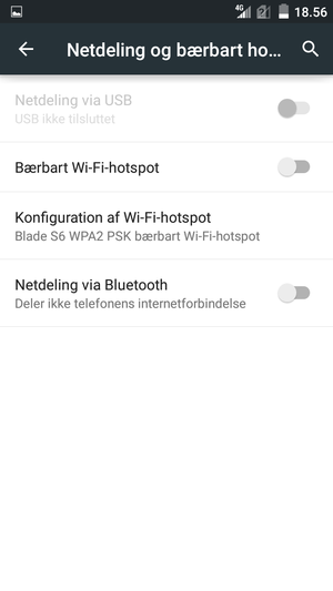 Vælg Konfiguration af Wi-Fi-hotspot