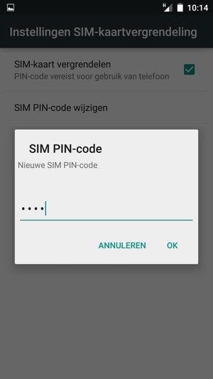 Voer uw Nieuwe SIM PIN-code in en selecteer OK