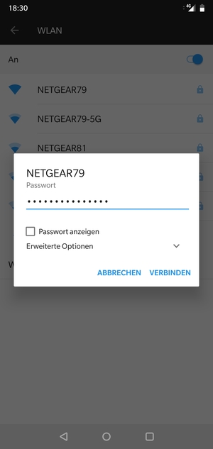 Geben Sie das WLAN-Passwort ein und wählen Sie VERBINDEN