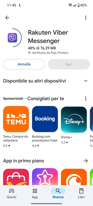 Attendi il completamento del processo di installazione