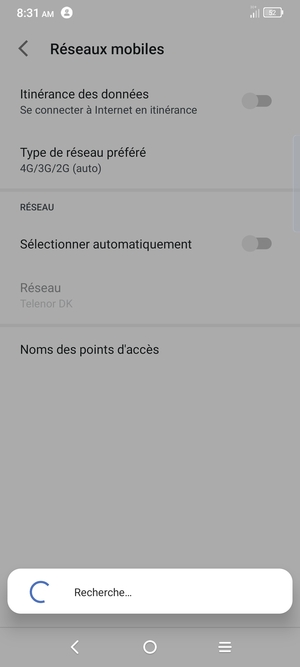 Veuillez attendre la fin de la recherche