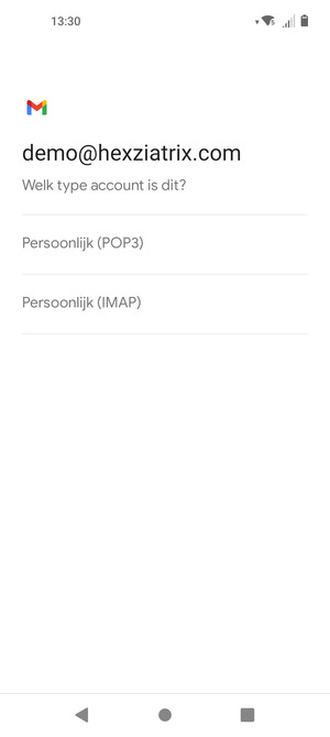 Selecteer Persoonlijk (POP3) of Persoonlijk (IMAP)