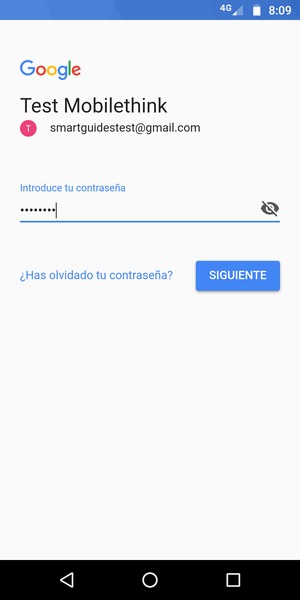 Introduzca su contraseña y seleccione SIGUIENTE