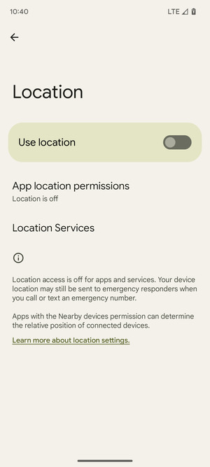 Turn off Use location