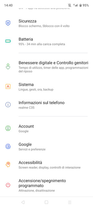 Scorri e seleziona Sistema