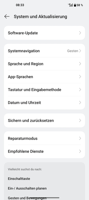 Wählen Sie Software-Update