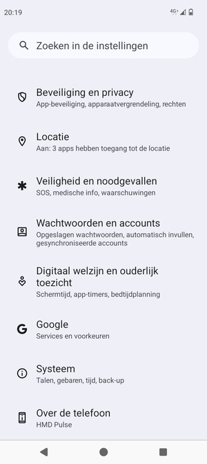 Scroll naar en selecteer Systeem