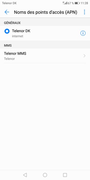 Sélectionnez le bouton du Menu