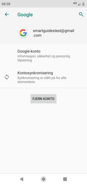Velg Kontosynkronisering
