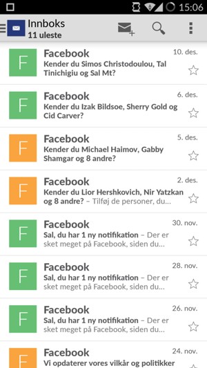 Gmail/Hotmail er klar til bruk