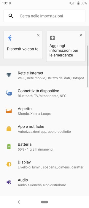 Seleziona Rete e Internet