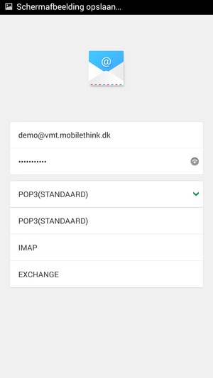 Velg POP3(STANDARD) eller IMAP