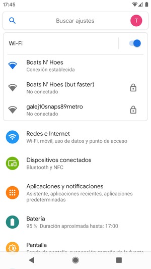Ahora está conectado a la red Wi-Fi