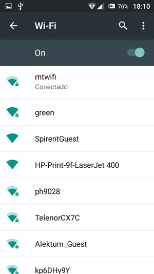 Ahora está conectado a la red Wi-Fi