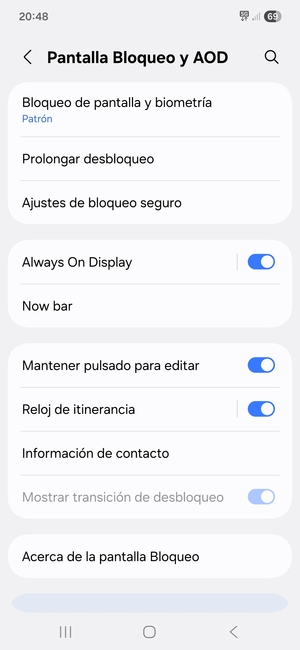 El teléfono ha sido asegurado con un bloqueo de pantalla